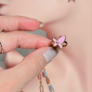 ⚜️ Adjustable Pink Butterfly Ring 🦋